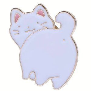 Kitty Cat Pin BUTT Enamel Butthole Brooch Funny Bag Charm Backpack Sassy Cute